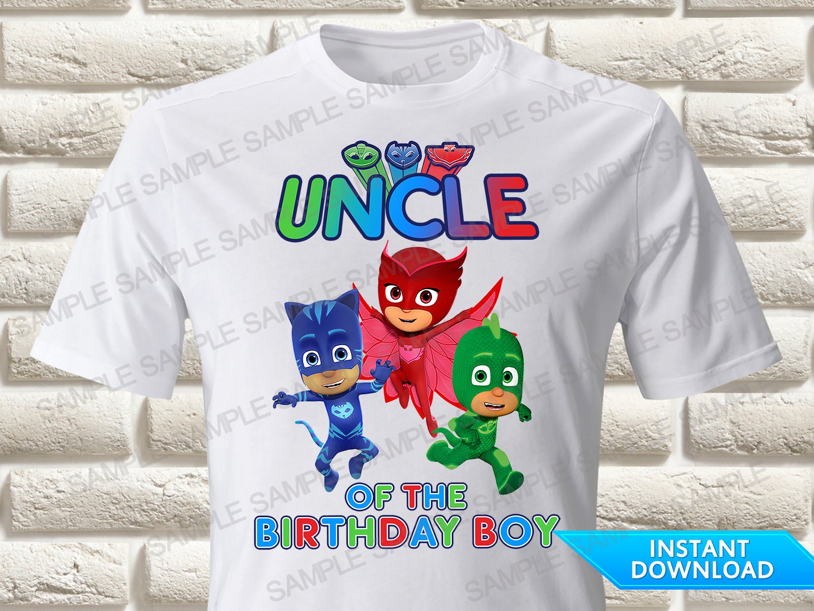 Download Pj Masks Uncle Of The Birthday Boy Iron On Transfer Pj Masks Etsy