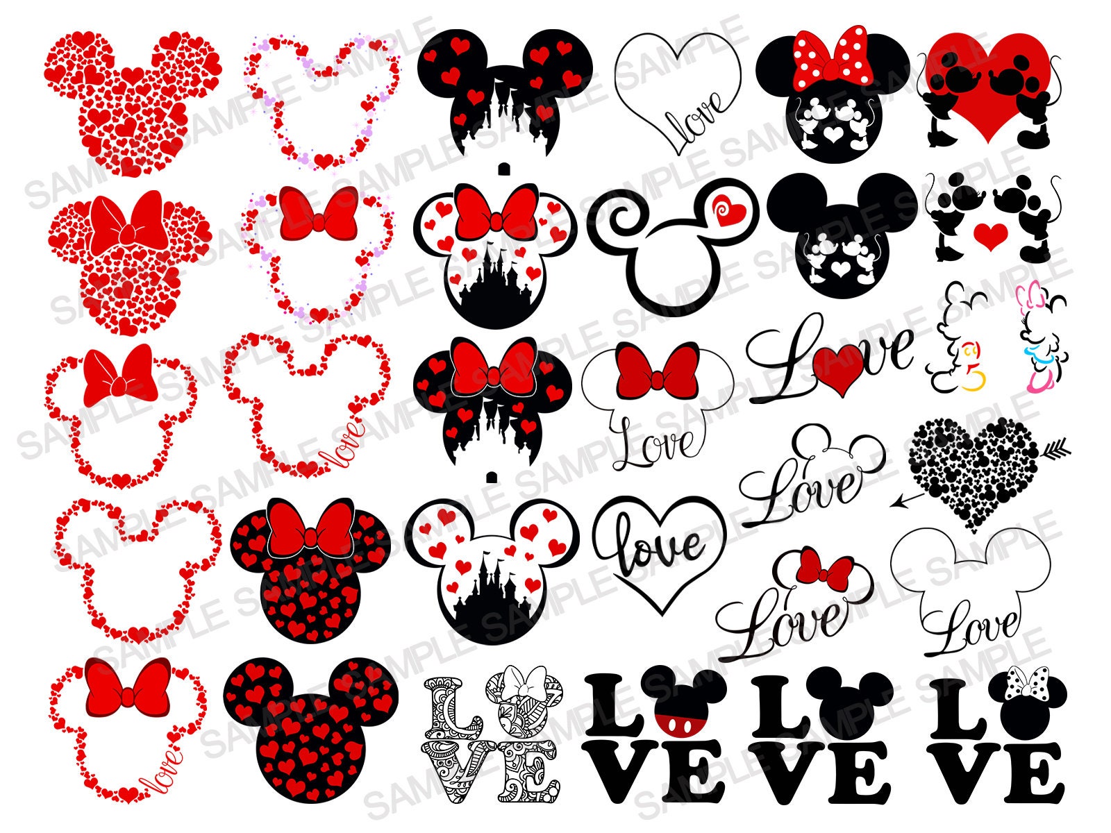 Mickey Mouse Valentines Day SVG Mickey Mouse SVG Valentines | Etsy