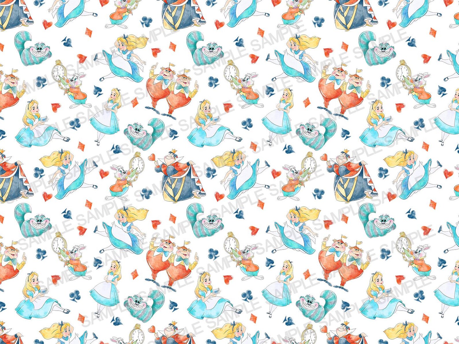 Alice in Wonderland Seamless Pattern Alice Pattern Alice Digital ...