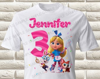 Alice's Wonderland Bakery Iron On Transfer, Alice's Wonderland Bakery Birthday Iron On Transfer Alice's Shirt Iron On Transfer Alice's Shirt