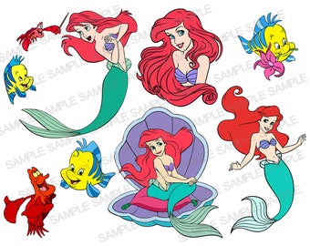 Little Mermaid SVG, Ariel SVG, Little Mermaid Clipart, Ariel Clipart, Little Mermaid Cut File, Ariel Cut File, Little Mermaid Silhouette