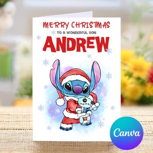 Joyeux Noël à un fils merveilleux, carte de joyeux Noël personnalisée au point, Noël au point, jolie carte