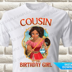Elena of Avalor Cousin of the Birthday Girl Iron On Transfer, Elena of Avalor Iron On Transfer, Elena Avalor Birthday Shirt Iron On Transfer