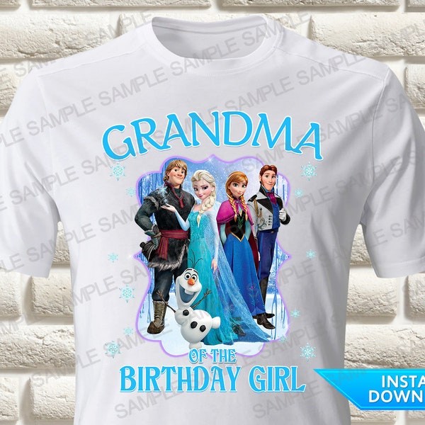 Frozen Grandma of the Birthday Girl Iron On Transfer, Frozen Iron On Transfer, Frozen Birthday Shirt Iron On Transfer, Frozen Shirt