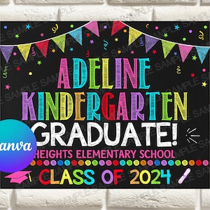 Kindergarten Graduation, Kindergarten Graduate, Last Day of Kindergarten Sign, Kindergarten Grad, Graduation Sign Printable File