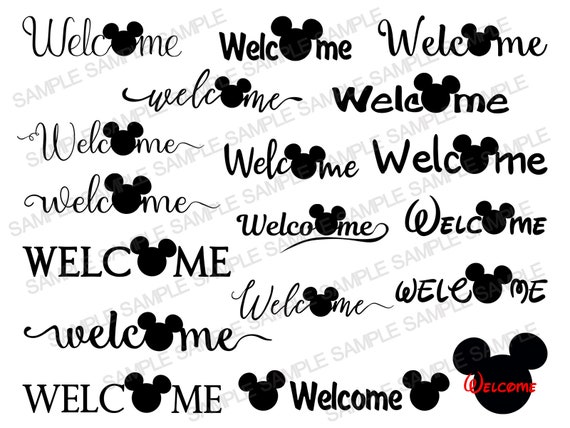 Disney Willkommen Svg Mickey Mouse Svg Willkommen Mickey Etsy