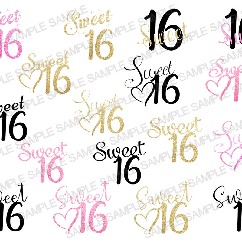 Sweet 16 Clipart - Etsy