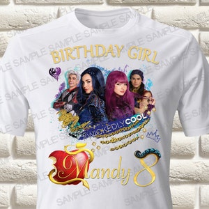 Descendants Iron On Transfer, Descendants Birthday Girl Iron On Transfer, Descendants Birthday Shirt Iron On Transfer, (Only digital PNG)