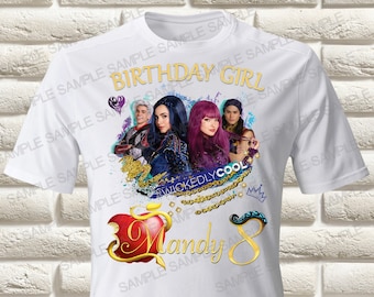 Descendants Iron On Transfer, Descendants Birthday Girl Iron On Transfer, Descendants Birthday Shirt Iron On Transfer, (Only digital PNG)