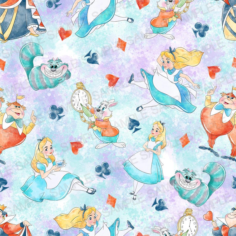 Alice in Wonderland Seamless Pattern Alice Pattern Alice Digital ...