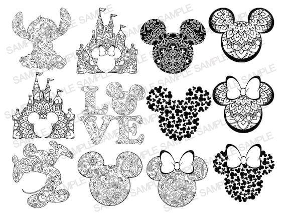 Download Disney Bundle SVG Disney Mandala SVG Mickey Mouse SVG | Etsy