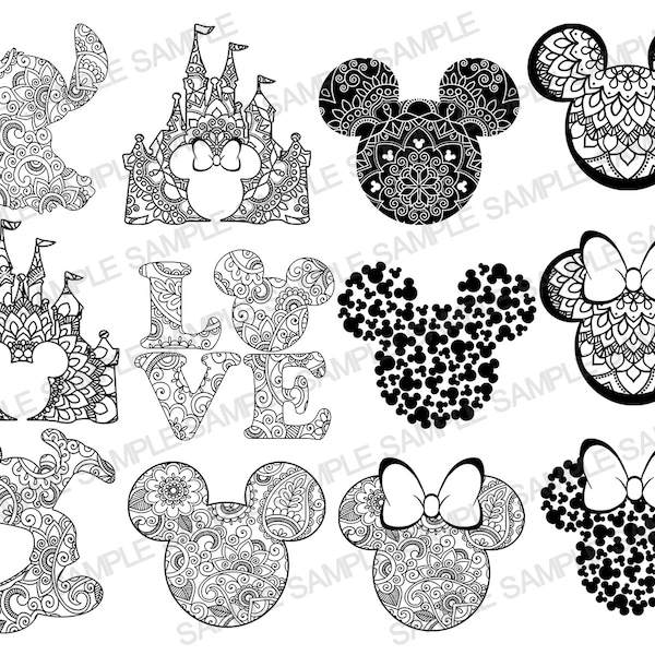 Bundle SVG, Mandala SVG, Schloss SVG, Liebe SVG-Datei