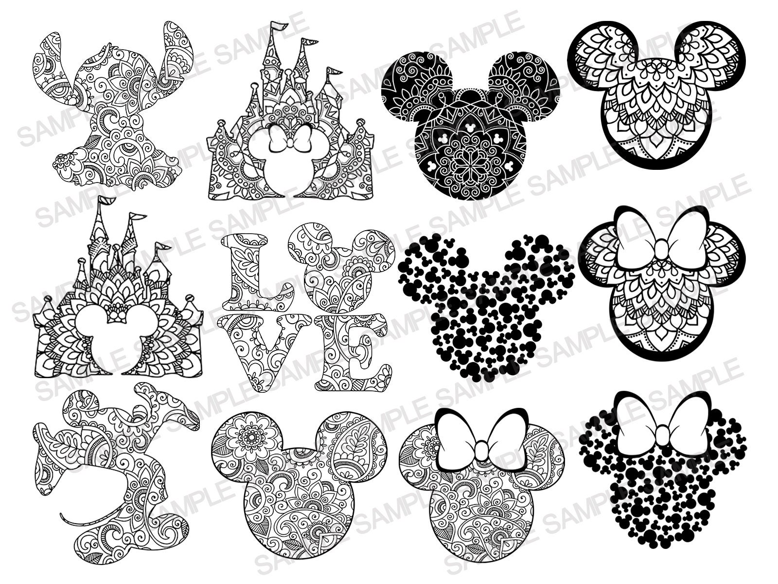 Download Disney Bundle Svg Disney Mandala Svg Mickey Mouse Svg Etsy