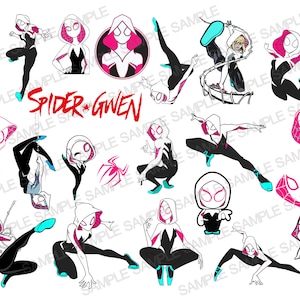 Spider Gwen SVG, Gwen Verse SVG, Spider Gwen Clipart, Spider Verse Clipart, Spider Gwen Silhouette, Spider Gwen Digital