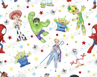 Patrón sin costuras de Spidey y sus increíbles amigos, Patrón de Toy Story, Patrón digital de Buzz Lightyear, Patrón de fondo de Spidey