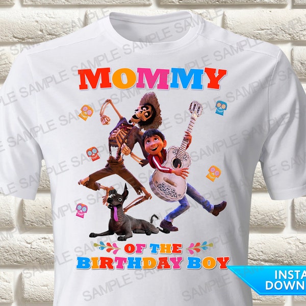 Coco Mommy of the Birthday Boy Iron On Transfer, Coco Iron On Transfer, Coco Birthday Shirt Iron On Transfer, Coco Shirt, Coco Party Shirt