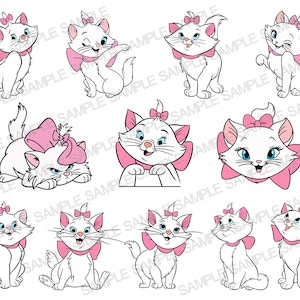Aristochats SVG, SVG de Marie, chats svg, clipart chats, lot de couches SVG, svg aristochats Cricut