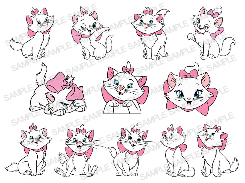 Aristocats SVG, Marie SVG, Cats svg, Cats Clipart, Bundle Layered SVG, Cricut Aristocats svg image 1