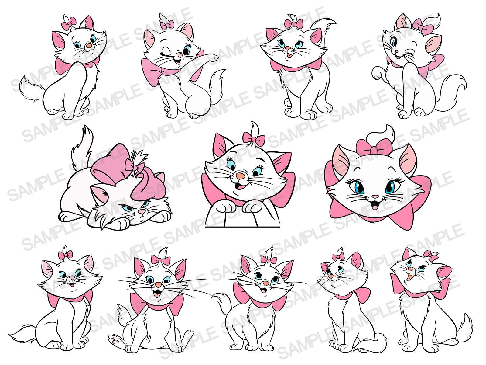 Layered Aristocat Marie, Aristocats SVG and PNG