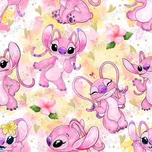 Stitch Seamless Pattern Angel Seamless Pattern Stitch Digital Pattern Angel Background Pattern