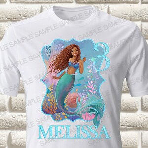 Little Mermaid Iron On Transfer, Little Mermaid Birthday Girl Iron On Transfer, Mermaid Ariel Iron On Transfer Only digital PNG
