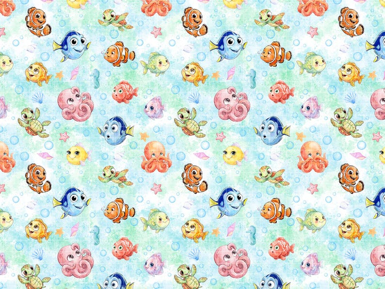 Finding Nemo Seamless Pattern Finding Nemo Pattern Finding Dory Digital ...