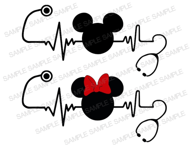 Heartbeat of a Disney Nurse SVG Mickey Mouse SVG Disney | Etsy
