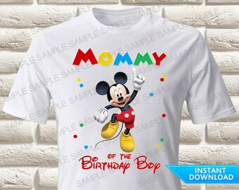 Mickey Mouse Mommy of the Birthday Boy Iron On Transfer, Mickey Mouse Iron On Transfer, Mickey Mouse Birthday Shirt Iron On Transfer