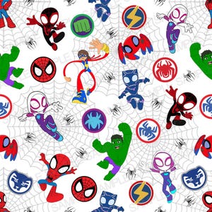 Spidey e i suoi fantastici amici Seamless Pattern Spidey e amici Pattern Spidey Digital Pattern Spidey Background Pattern
