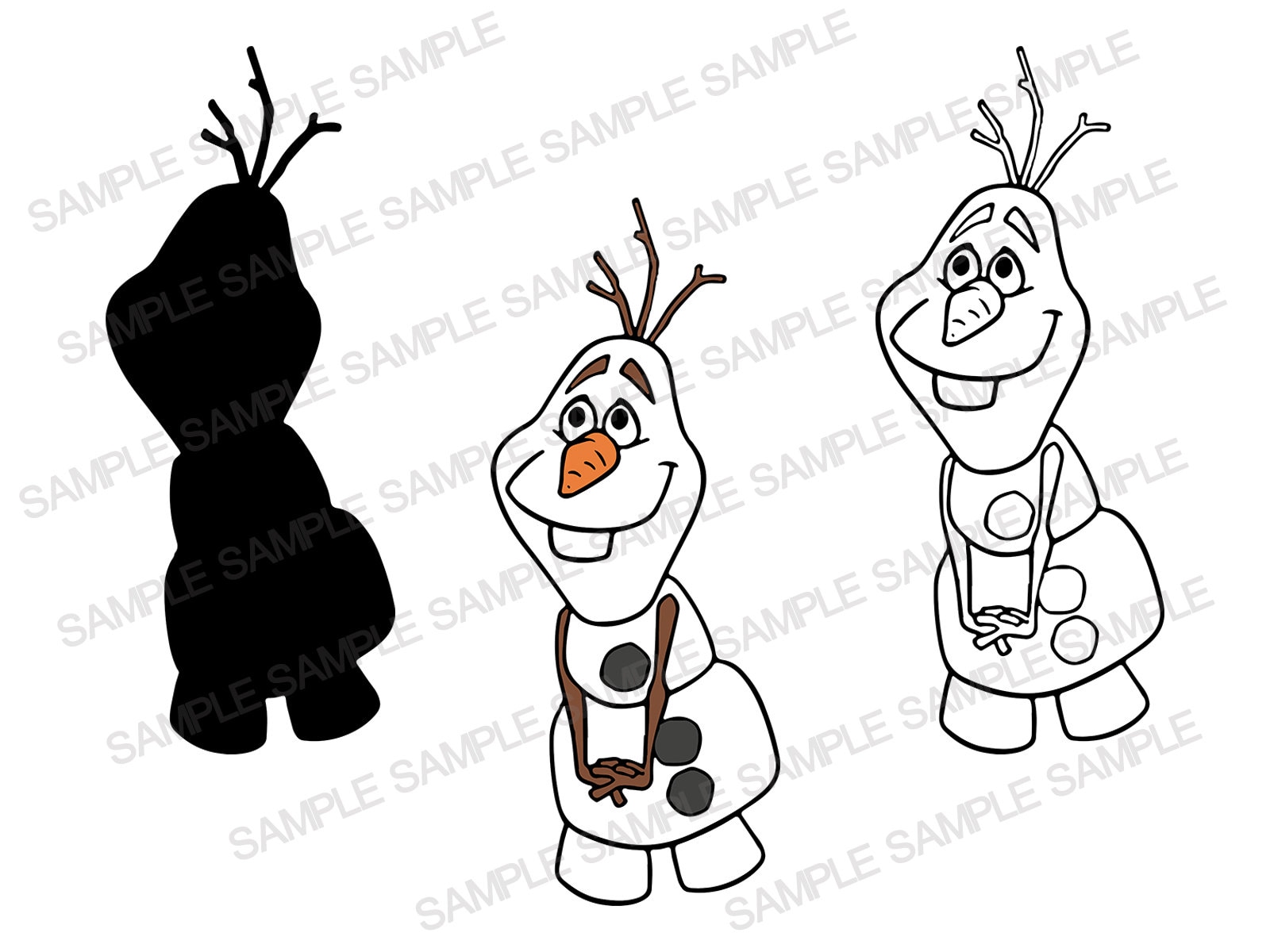 Olaf SVG, Frozen SVG, Olaf Clipart, Olaf Silhouette, Olaf Cut Files, Olaf Cricut, Olaf Png File, Olaf Pdf File