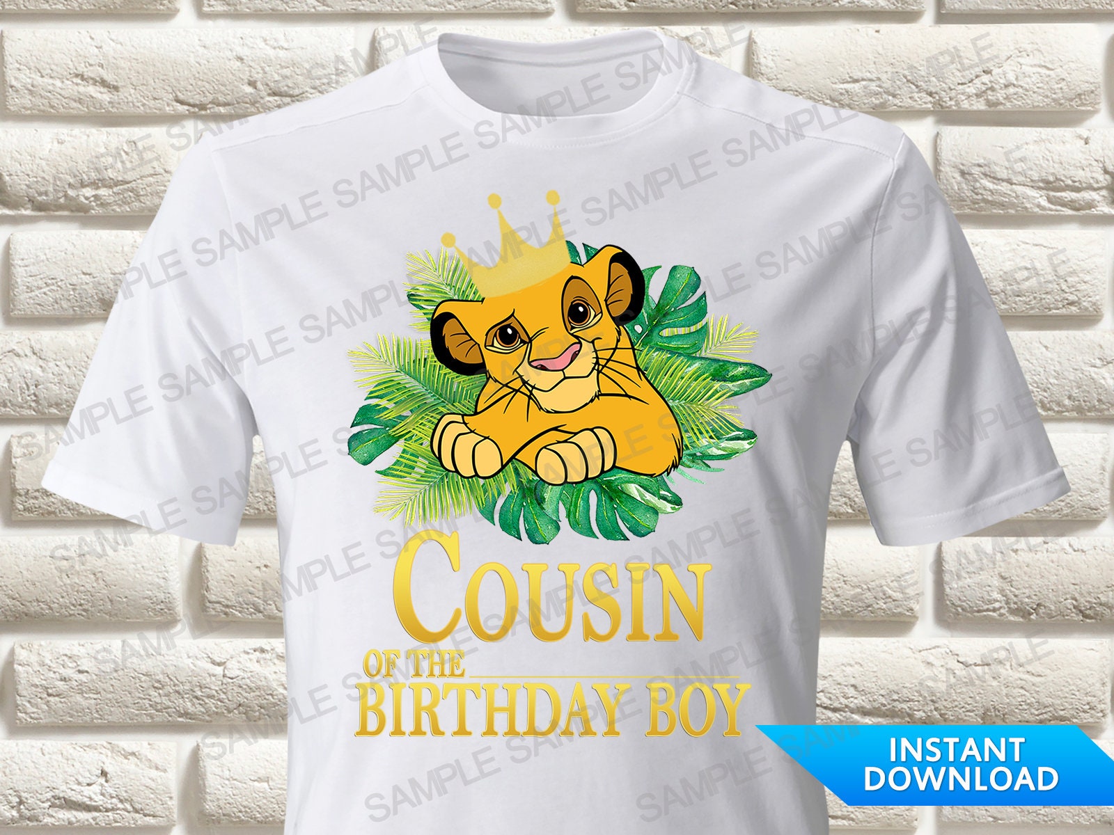 シンバとナラ アイロンプリントシート ライオンキングの誕生日の男の子