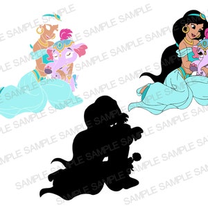 Jasmine SVG, Princess svg, Jasmine PNG Clipart, Layered files for Cricut cut print Silhouette