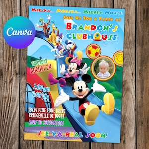 Invito del Clubhouse di Topolino Invito di Topolino Compleanno di Topolino Festa di Topolino Invito modificabile di Topolino