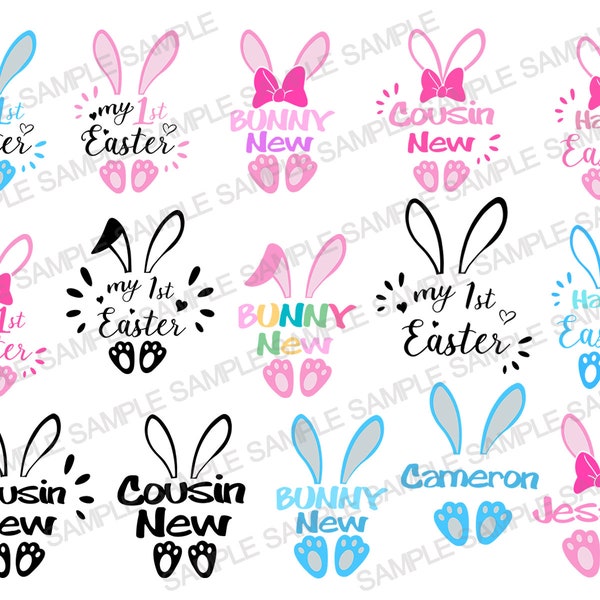 My First Easter SVG, My 1st Easter SVG, Happy Easter SVG, Cousin New Svg, Bunny New Svg, Bunny Face Svg Baby Boy Easter Svg Easter Bunny svg