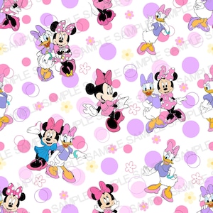 Minnie Mouse Seamless Pattern Daisy Duck Seamless Pattern Daisy Duck Digital Pattern Minnie Mouse Background Pattern