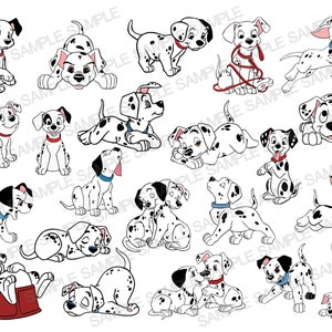 101 Dalmatiërs SVG, Dalmatische puppies SVG, puppy SVG, Dalmatische clipart, Dalmatische silhouet, Dalmatische gesneden bestanden, Dalmatische Cricut