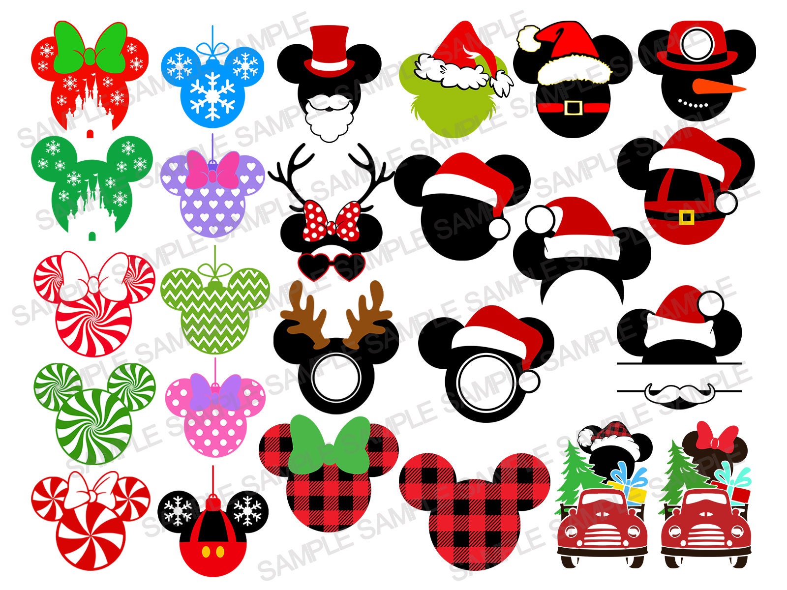 Mickey Head SVG Bundle Mickey Mouse SVG Christmas Mickey - Etsy