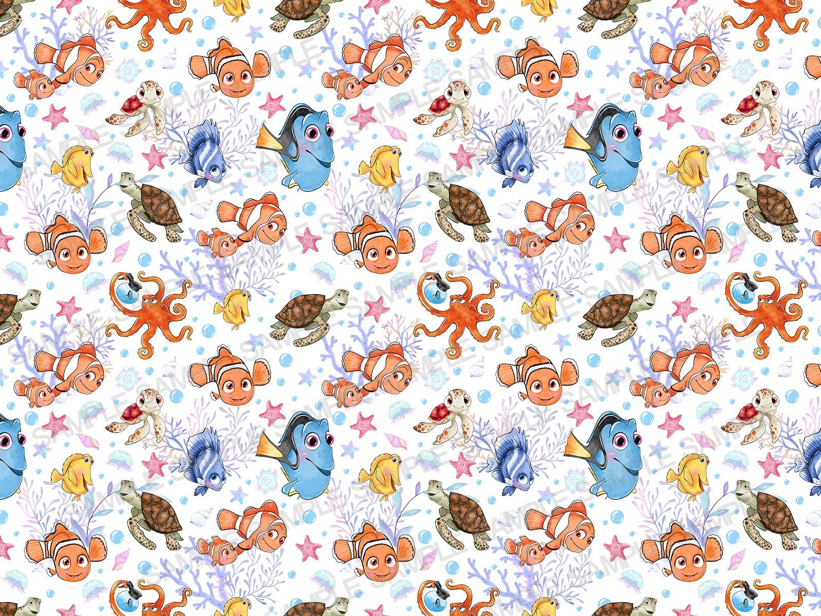 Finding Nemo Seamless Pattern Finding Nemo Pattern Finding Dory Digital ...
