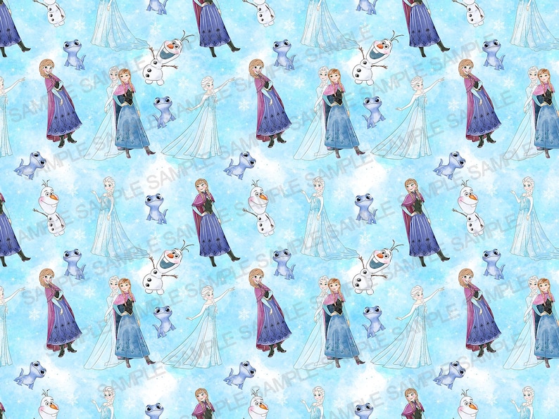Elsa Ice Pattern Frozen Seamless Pattern, Elsa Anna Bruni Digital Paper, Blue Watercolor ...