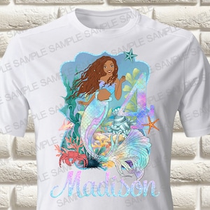 Little Mermaid Iron On Transfer, Little Mermaid Birthday Girl Iron On Transfer, Mermaid Ariel Iron On Transfer (Only digital PNG)