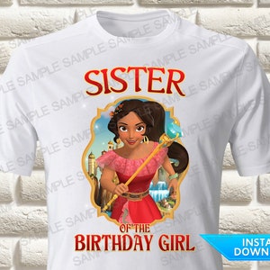 Elena de Ávalor, hermana de la cumpleañera, transferencia para planchar, Elena de Ávalor, camiseta de cumpleaños de Elena de Ávalor, transferencia para planchar