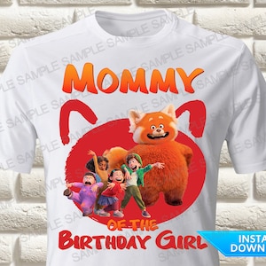 Turning Red Mommy of the Birthday Girl Iron On Transfer, Turning Red Iron On Transfer Turning Red Birthday Shirt Iron On Transfer Tshirt