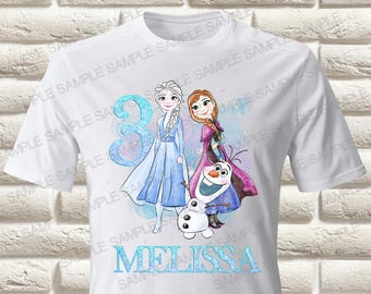 La reine des neiges aquarelle, transfert de fer sur la reine des neiges, fille d'anniversaire, fer sur la chemise d'anniversaire de la reine des neiges (PNG numérique uniquement)