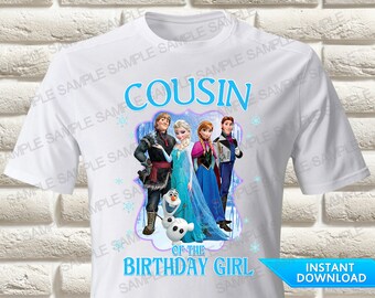 Gefrorener Cousin des Geburtstagskind Bügelbild, Gefrorenes Aufbügler, Gefrorenes Geburtstags Shirt Bügelbild, Gefrorenes Shirt