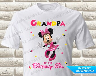 Minnie Mouse Grandpa of the Birthday Girl Iron On Transfer, Minnie Mouse Iron On Transfer, Minnie Mouse Birthday Shirt Iron On Transfer