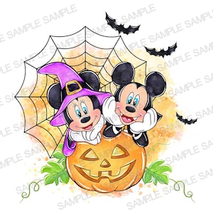 Cute Halloween, Clipart Sublimation PNG Files, Watercolor Pumpkin PNG, Sublimation PNG