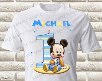 Baby Mickey Mouse First Birthday Iron On Transfer, Baby Mickey Mouse First Birthday Boy Iron On Transfer, Baby Mickey Mouse Iron On Transfer