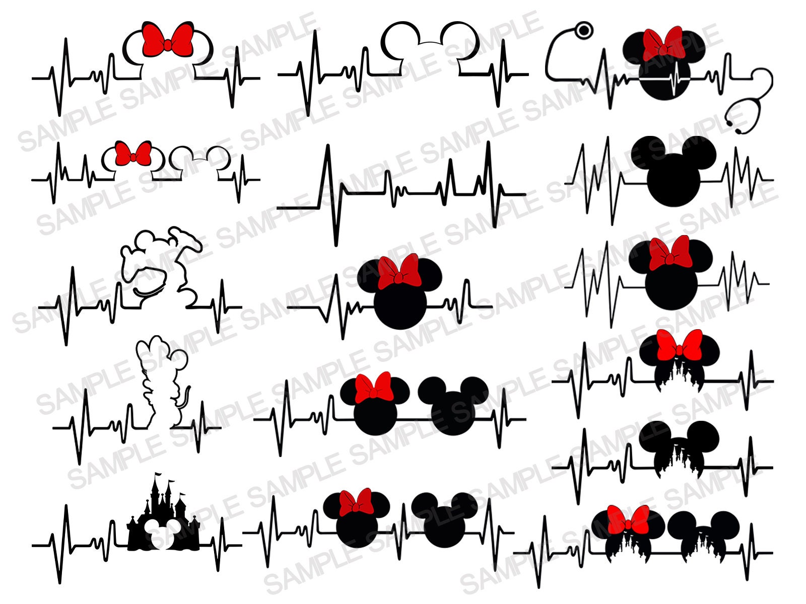 Heartbeat SVG Mickey Mouse SVG Mickey Mouse Clipart Etsy
