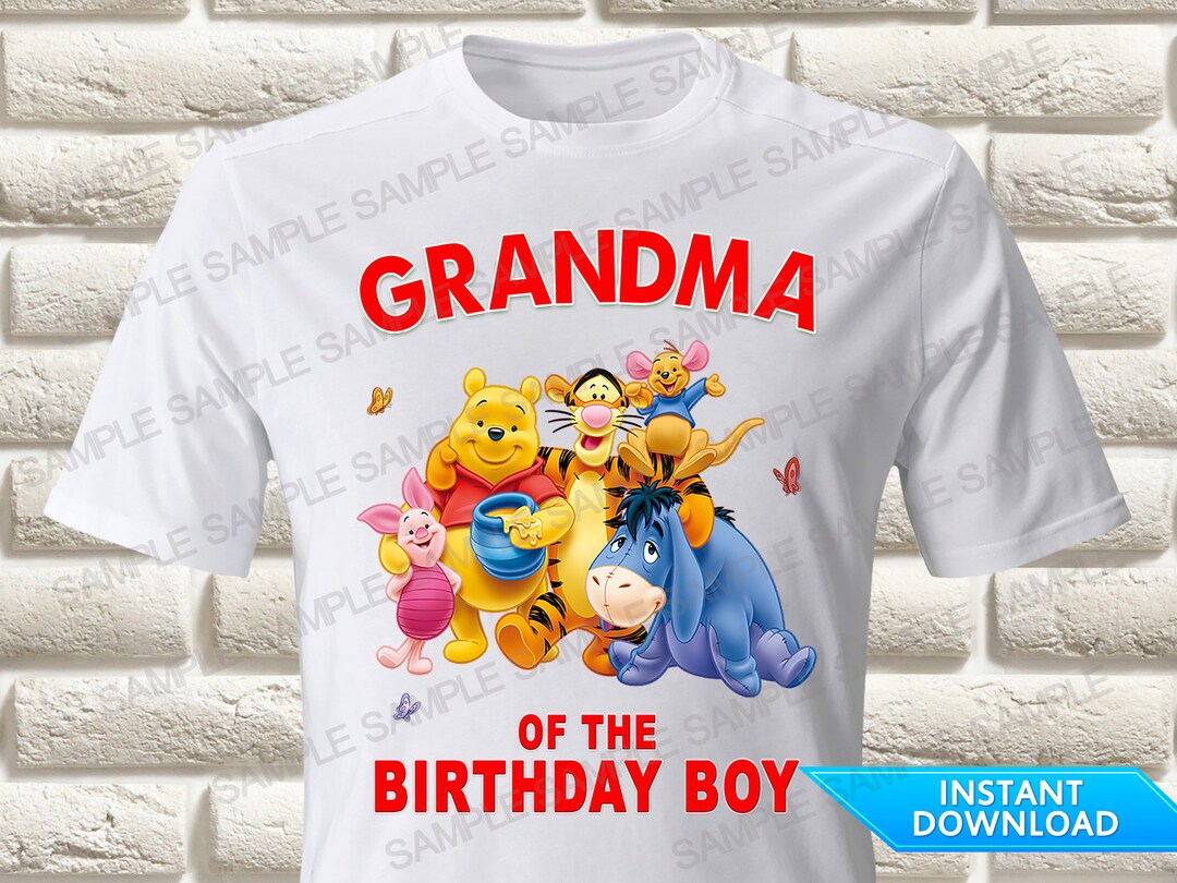 Winnie the Pooh Grandma of the Birthday Boy Iron on Transfer - Etsy