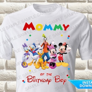 Mickey Mouse Clubhouse Mommy of the Birthday Boy Iron On Transfer, Mickey Mouse Clubhouse Iron On Transfer, Mickey Shirt Iron On Transfer